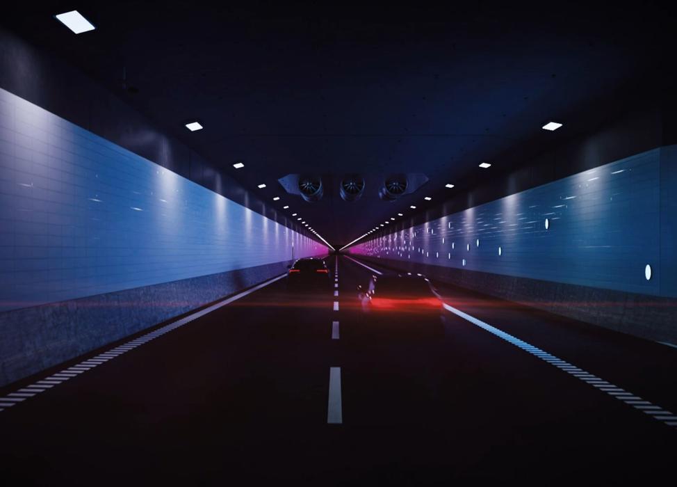 Illustration af gennemkørelse i den kommende Femern Bælt-tunnel
