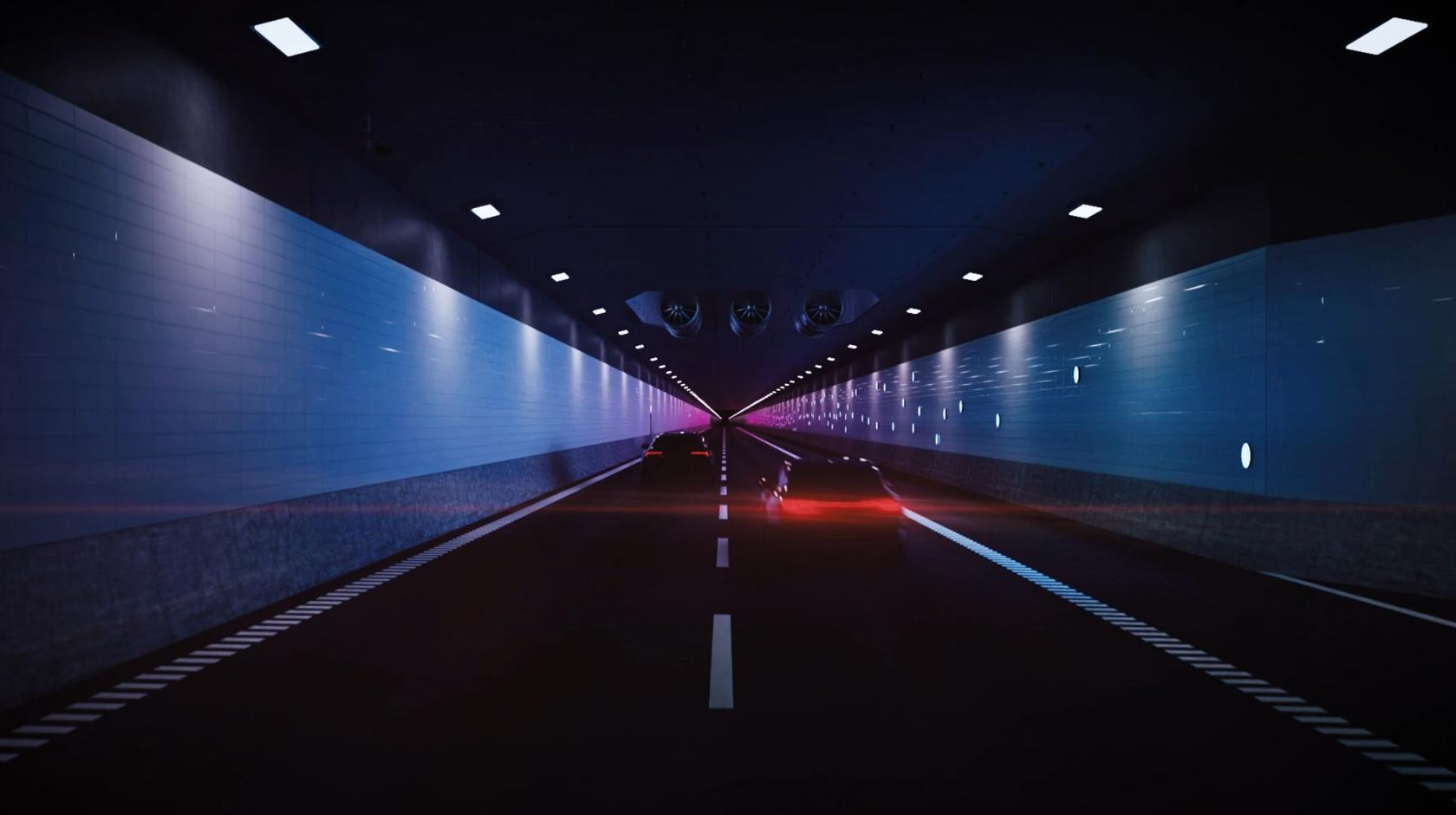 Illustration of driving through the upcoming Fehmarnbelt Tunnel